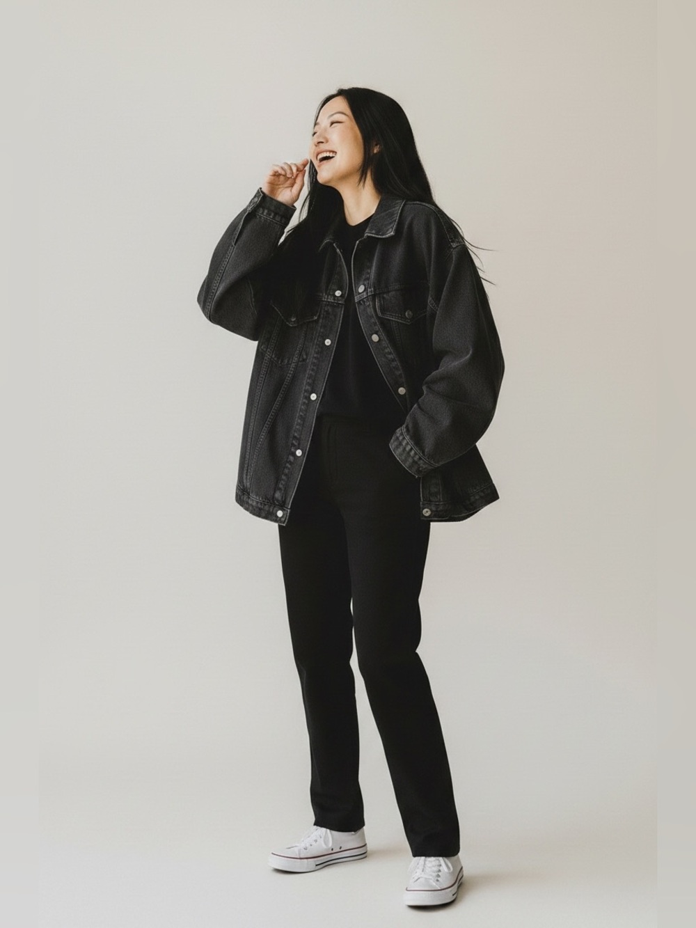Levi’s Original Women’s Oversized Denim Black Padded Jacket Size Large NWT